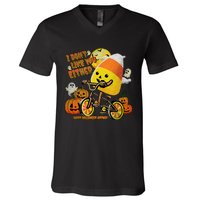 Halloween Costume Team Candy Corn I DonT Like You Either V-Neck T-Shirt