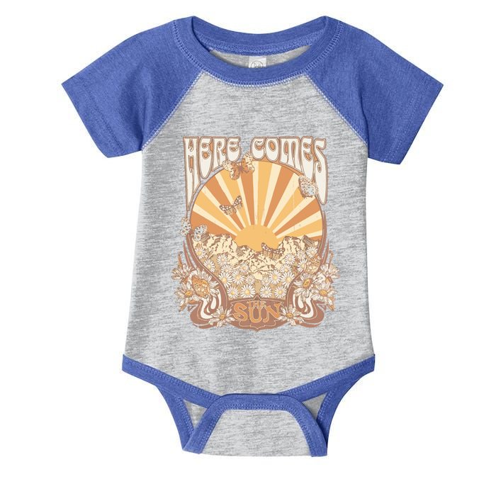 Here Comes The Sun Summer Beach Gift Infant Baby Jersey Bodysuit