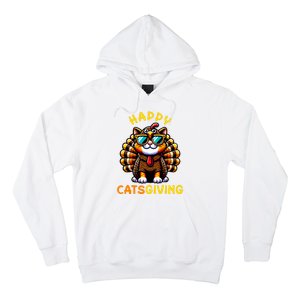 Happy Catsgiving Thanksgiving Funny Turkey Cat Hoodie