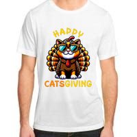 Happy Catsgiving Thanksgiving Funny Turkey Cat Adult ChromaSoft Performance T-Shirt