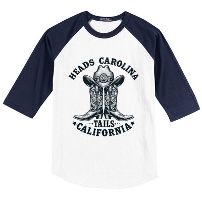 Heads Carolina Tail California Retro Vintage Baseball Sleeve Shirt