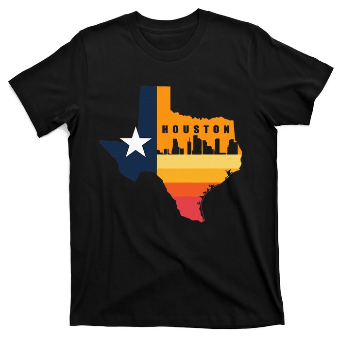 Houston City Texas Map Patriotic Texan T-Shirt