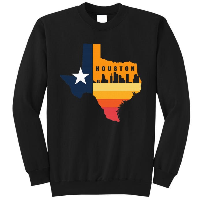 Houston City Texas Map Patriotic Texan Tall Sweatshirt