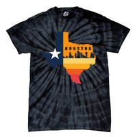 Houston City Texas Map Patriotic Texan Tie-Dye T-Shirt