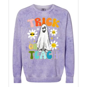 Halloween Costume Trick Or Teach Colorblast Crewneck Sweatshirt