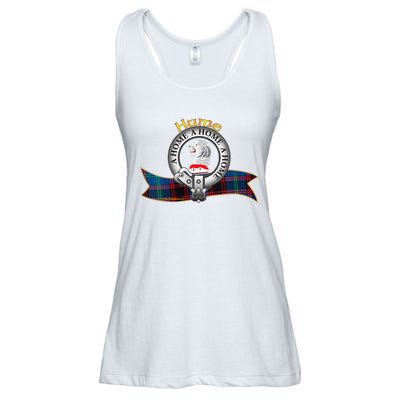 Hume Clan Tartan Crest Motto Ladies Essential Flowy Tank