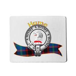 Hume Clan Tartan Crest Motto Mousepad