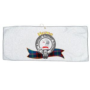 Hume Clan Tartan Crest Motto Large Microfiber Waffle Golf Towel