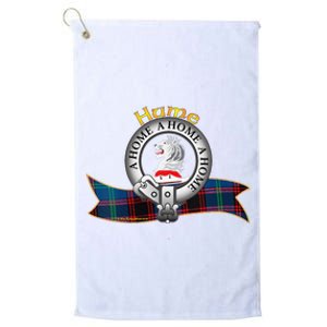 Hume Clan Tartan Crest Motto Platinum Collection Golf Towel