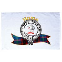 Hume Clan Tartan Crest Motto Microfiber Hand Towel