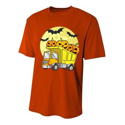 Halloween Construction Truck Pumpkin Performance Sprint T-Shirt