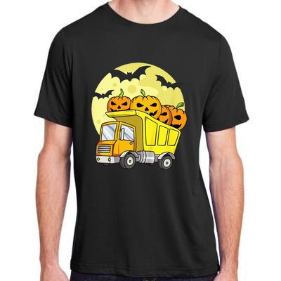 Halloween Construction Truck Pumpkin Adult ChromaSoft Performance T-Shirt