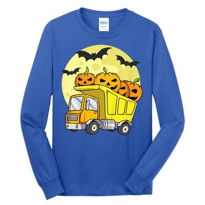 Halloween Construction Truck Pumpkin Tall Long Sleeve T-Shirt