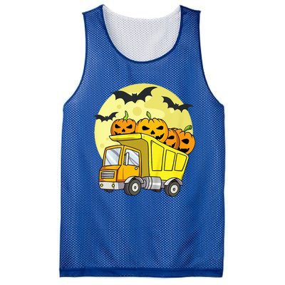 Halloween Construction Truck Pumpkin Mesh Reversible Basketball Jersey Tank