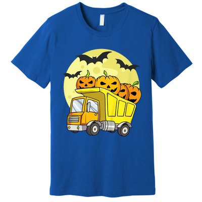 Halloween Construction Truck Pumpkin Premium T-Shirt