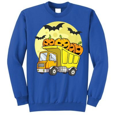 Halloween Construction Truck Pumpkin Tall Sweatshirt