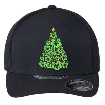 Hawaiian Christmas Tree Mele Kalikimaka Hawaii Tropical Flexfit Unipanel Trucker Cap