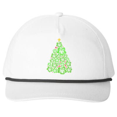 Hawaiian Christmas Tree Mele Kalikimaka Hawaii Tropical Snapback Five-Panel Rope Hat