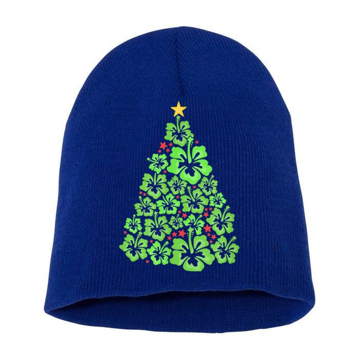 Hawaiian Christmas Tree Mele Kalikimaka Hawaii Tropical Short Acrylic Beanie