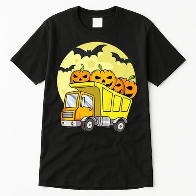 Halloween Construction Truck Pumpkin Tall T-Shirt