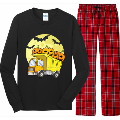 Halloween Construction Truck Pumpkin Long Sleeve Pajama Set