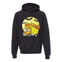 Halloween Construction Truck Pumpkin Premium Hoodie