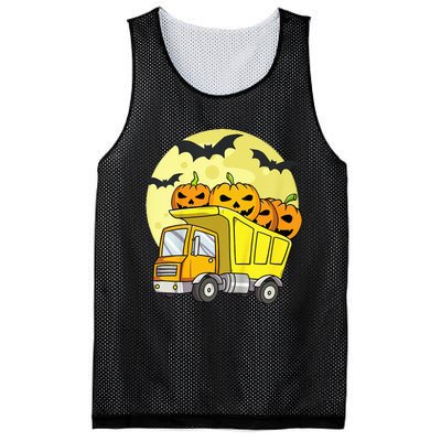 Halloween Construction Truck Pumpkin Mesh Reversible Basketball Jersey Tank