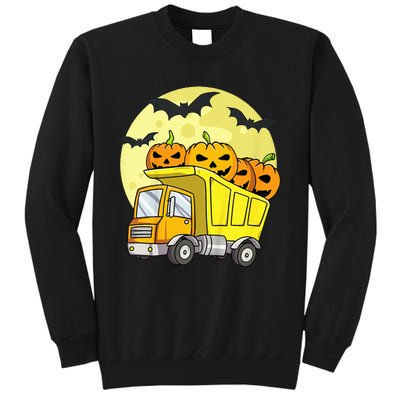 Halloween Construction Truck Pumpkin Tall Sweatshirt