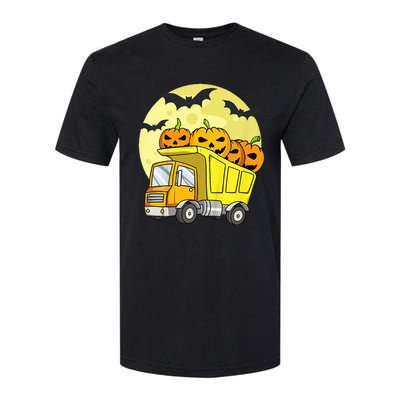 Halloween Construction Truck Pumpkin Softstyle CVC T-Shirt