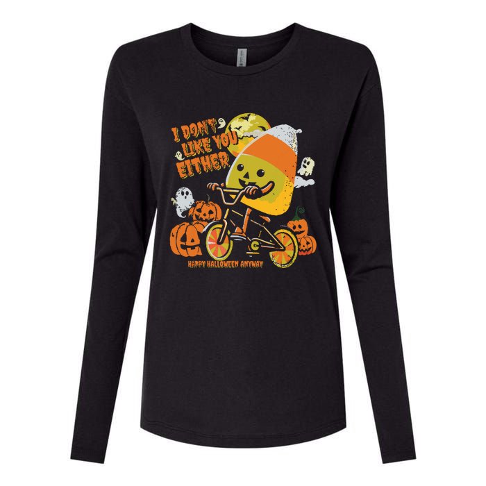 Halloween Costume Team Candy Corn I DonT Like You Either Womens Cotton Relaxed Long Sleeve T-Shirt