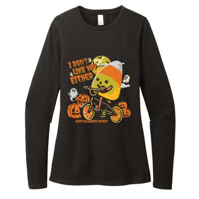 Halloween Costume Team Candy Corn I DonT Like You Either Womens CVC Long Sleeve Shirt