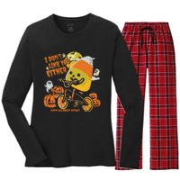 Halloween Costume Team Candy Corn I DonT Like You Either Women's Long Sleeve Flannel Pajama Set 