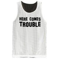 Here Comes Trouble Mesh Reversible Basketball Jersey Tank