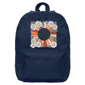 Here Comes The Sun Retro Flower Floral 16 in Basic Backpack