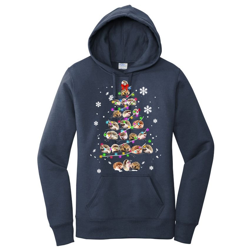 Hedgehog Christmas Tree Women's Pullover Hoodie