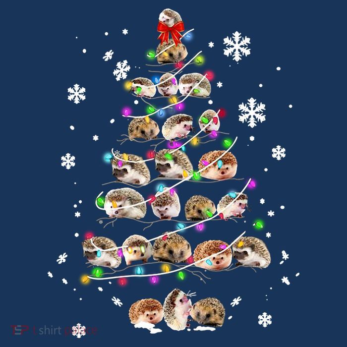 Hedgehog Christmas Tree Youth Performance Sprint T-Shirt