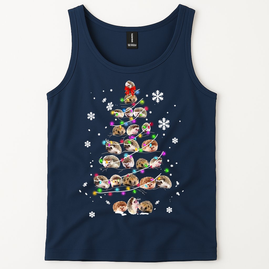 Hedgehog Christmas Tree Tank Top