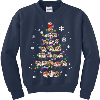 Hedgehog Christmas Tree Kids Sweatshirt