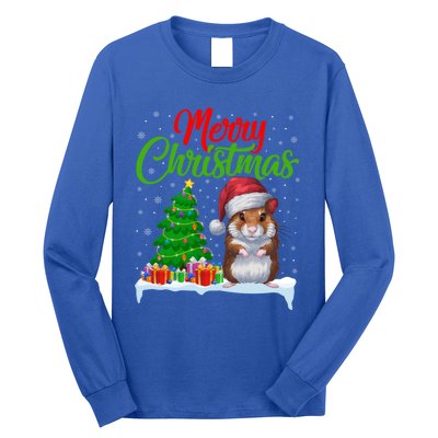 Hamster Christmas Tree Lights Funny Xmas Hamster Lover Gift Long Sleeve Shirt