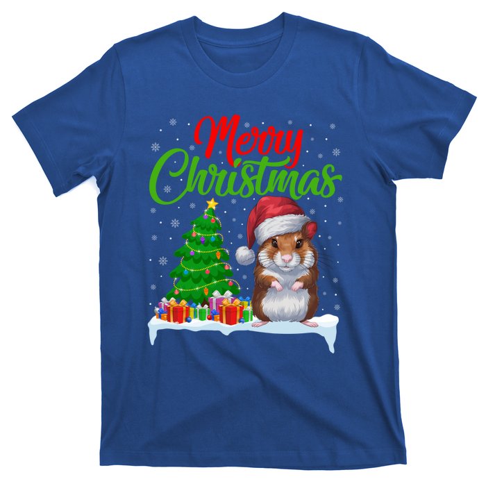 Hamster Christmas Tree Lights Funny Xmas Hamster Lover Gift T-Shirt