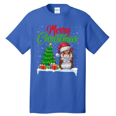 Hamster Christmas Tree Lights Funny Xmas Hamster Lover Gift Tall T-Shirt