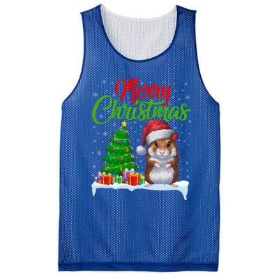 Hamster Christmas Tree Lights Funny Xmas Hamster Lover Gift Mesh Reversible Basketball Jersey Tank