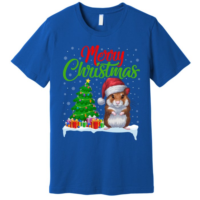 Hamster Christmas Tree Lights Funny Xmas Hamster Lover Gift Premium T-Shirt