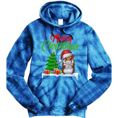 Hamster Christmas Tree Lights Funny Xmas Hamster Lover Gift Tie Dye Hoodie