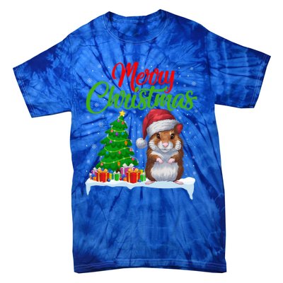 Hamster Christmas Tree Lights Funny Xmas Hamster Lover Gift Tie-Dye T-Shirt