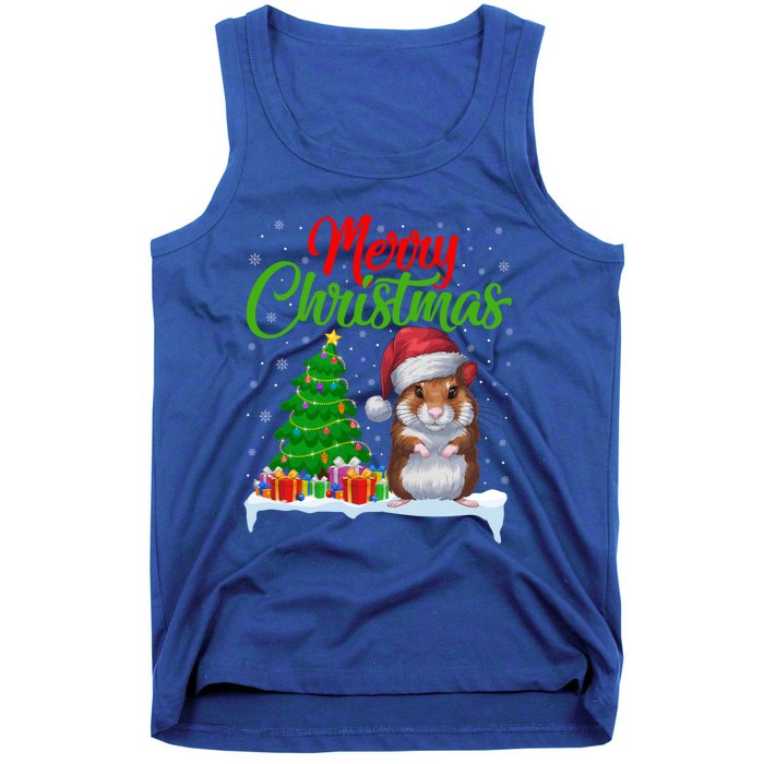 Hamster Christmas Tree Lights Funny Xmas Hamster Lover Gift Tank Top