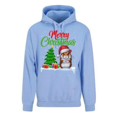 Hamster Christmas Tree Lights Funny Xmas Hamster Lover Gift Unisex Surf Hoodie