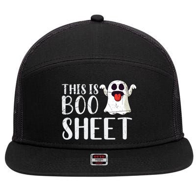 Halloween Costume Trick Or Treat Boo Sheet Funny Ghost Gift 7 Panel Mesh Trucker Snapback Hat