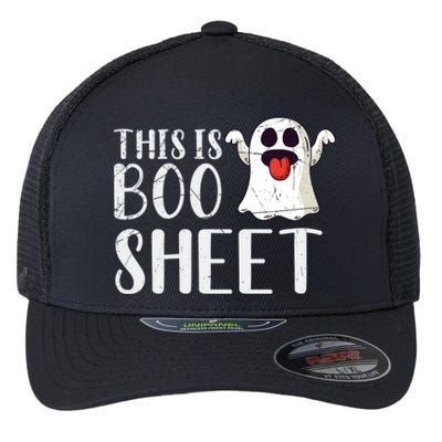 Halloween Costume Trick Or Treat Boo Sheet Funny Ghost Gift Flexfit Unipanel Trucker Cap