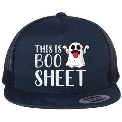 Halloween Costume Trick Or Treat Boo Sheet Funny Ghost Gift Flat Bill Trucker Hat